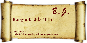 Burgert Júlia névjegykártya